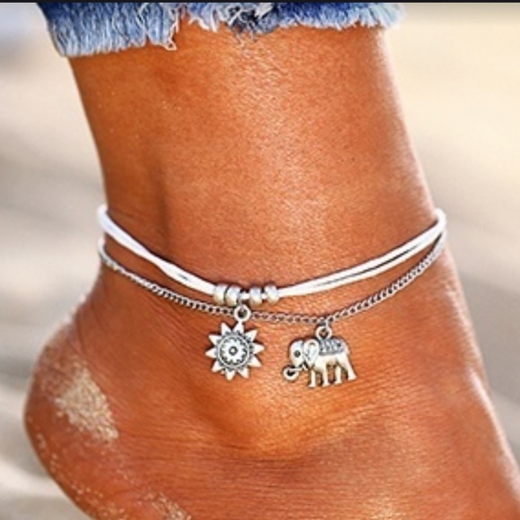 Jewelry - Elephant and Sun Ankle Bracelet